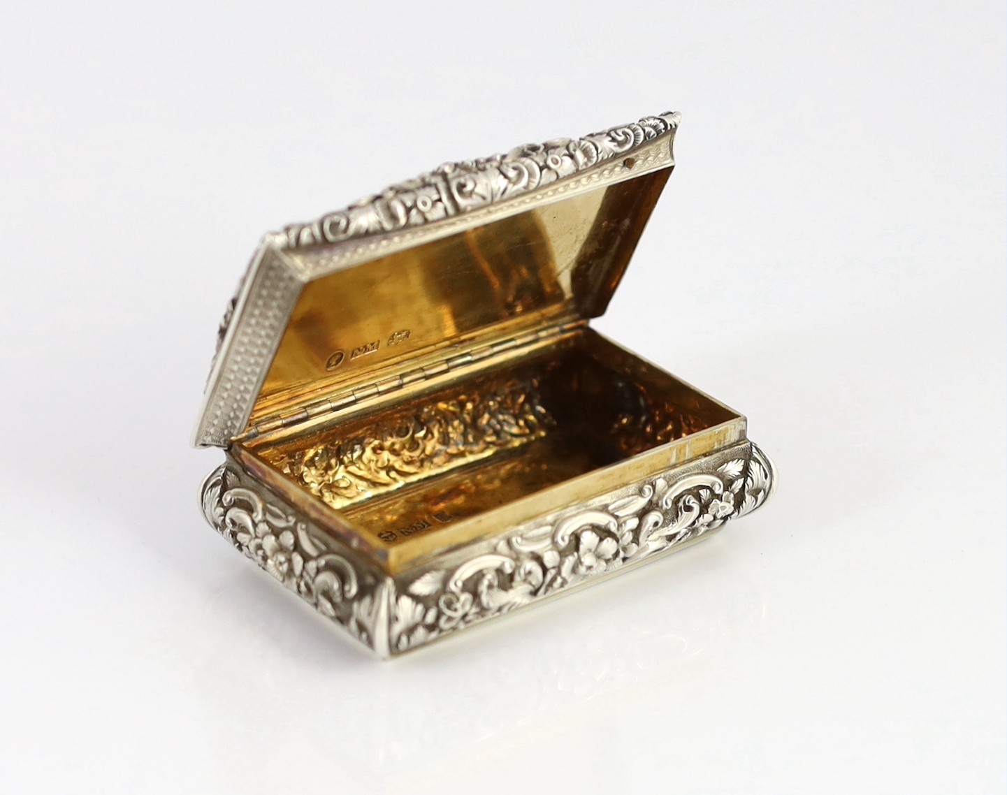 An unusual early Victorian silver rectangular snuff box, commemorating Grace Darling